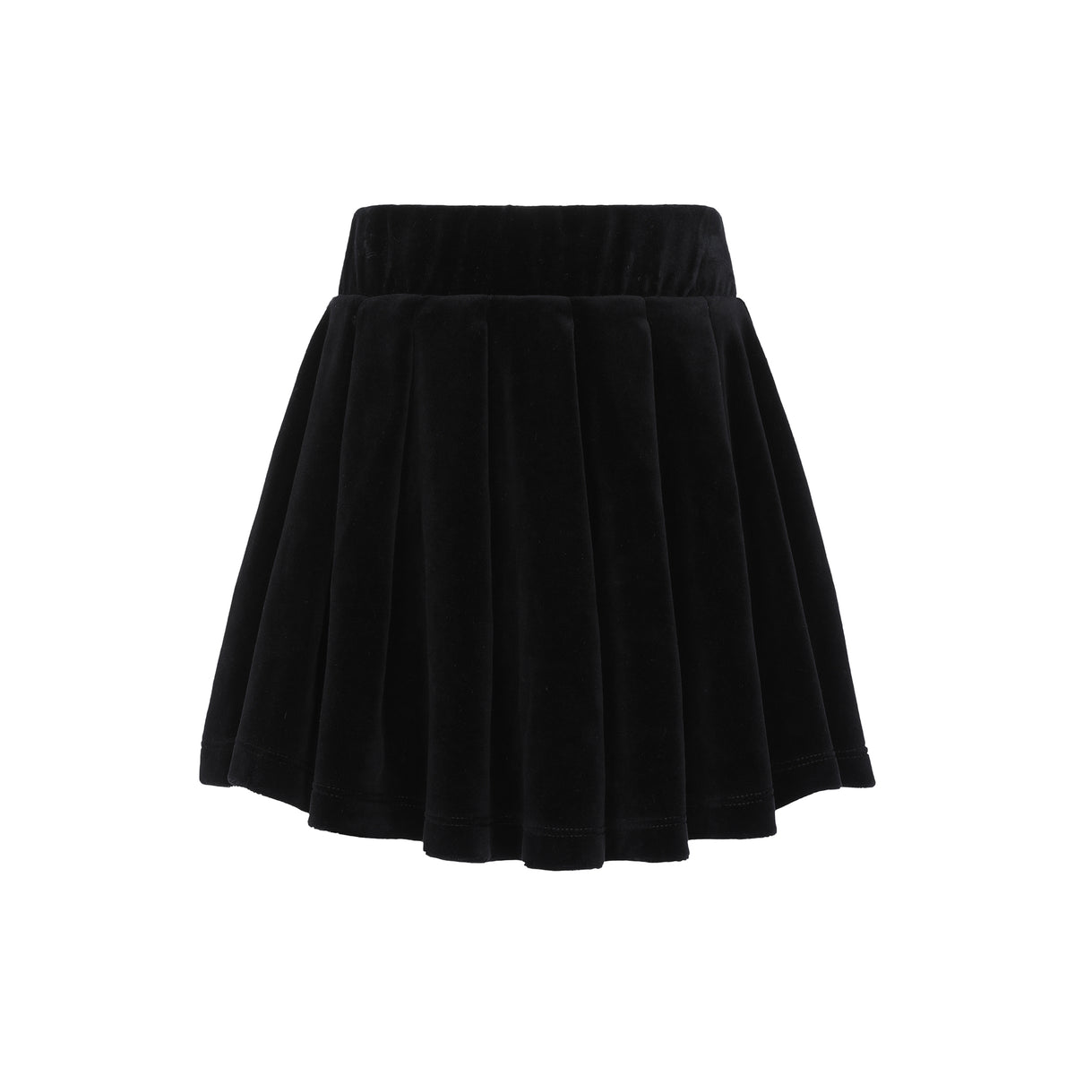 LITTLE PARNI VELOUR PLEATED SKIRT