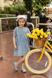 LIMONANA DENIM SUNFLOWER DRESS