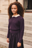 LITTLE PARNI CONTRAST COLLARED SWEATER