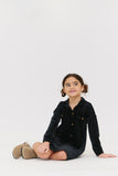 CREW KIDS VELOUR SHIRT DRESS