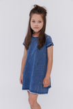 CREW KIDS STITCH PATCH DENIM DRESS