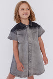 CREW KIDS TWO TONE DENIM DRESS