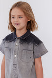 CREW KIDS TWO TONE DENIM DRESS