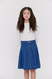 CREW BASICS WIDE PLEATED SKIRT