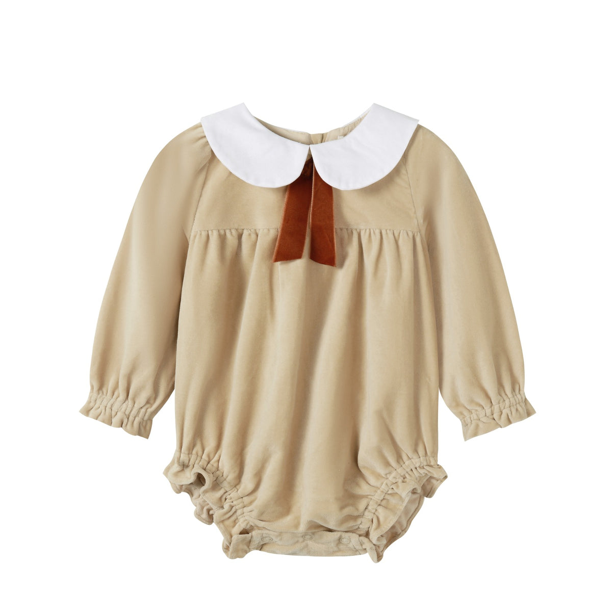 NOU NELLE CRUSHED VELOUR TIE ROMPER