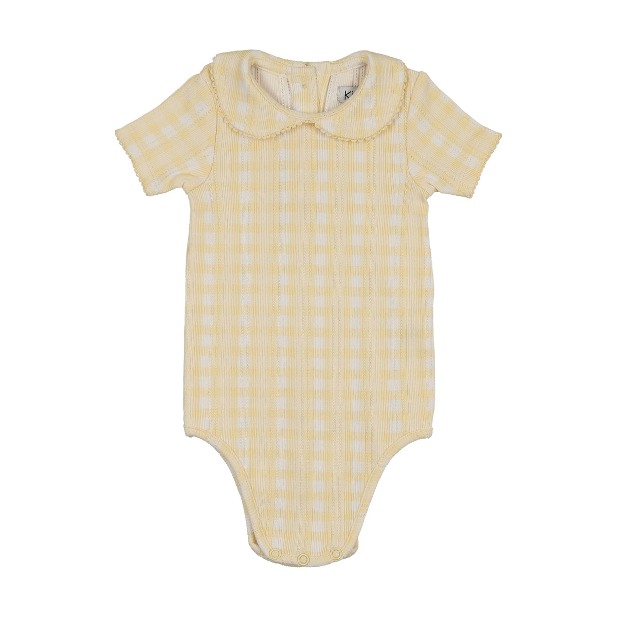 KIN KIN PETER PAN COLLAR GINGHAM ONESIE
