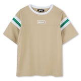 DKNY TEE WITH COLORBLOCK BY SLEEVE TRIM COLLAR, AND LOGO