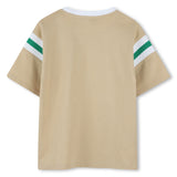 DKNY TEE WITH COLORBLOCK BY SLEEVE TRIM COLLAR, AND LOGO