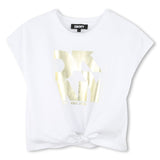 DKNY BOXY SHORT SLEEVE DKNY LOGO TIE TEE