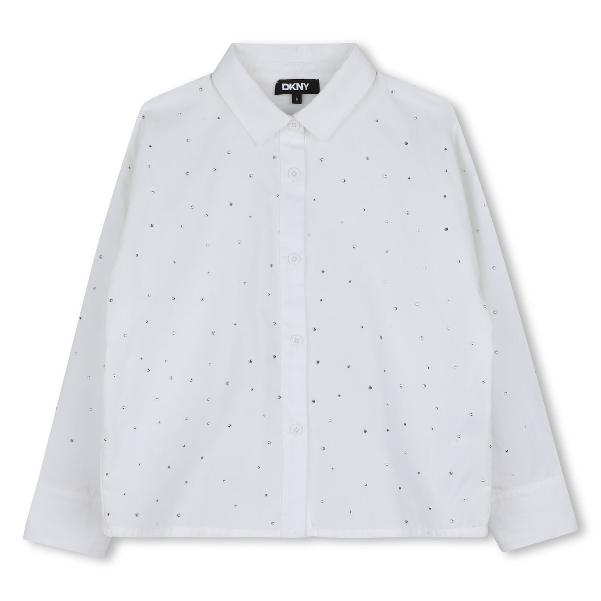 DKNY LONG SLEEVE RHINESTONE ALLOVER SHIRT
