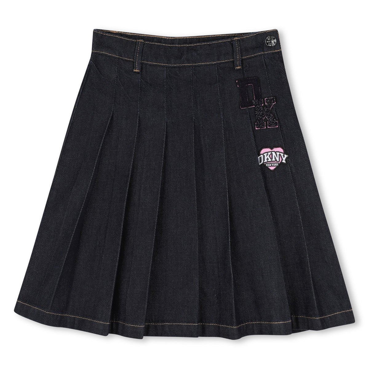 DKNY PLEATED DKNY PATCHES SKIRT