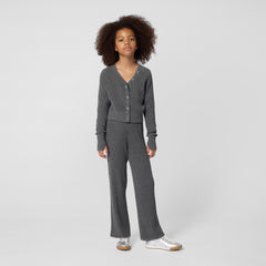 DKNY CROPPED KNIT CARDIGAN WITH THUMB HOLES