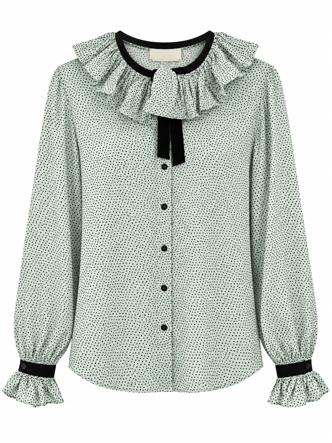 ELISABETTA FRANCHI GEORGETTE COLLARED DOTTED BLOUSE