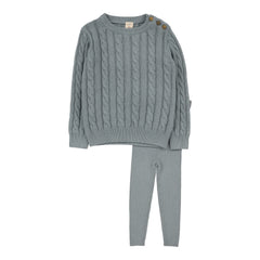 ANALOGIE 2PC CABLE KNIT OVERALL SET