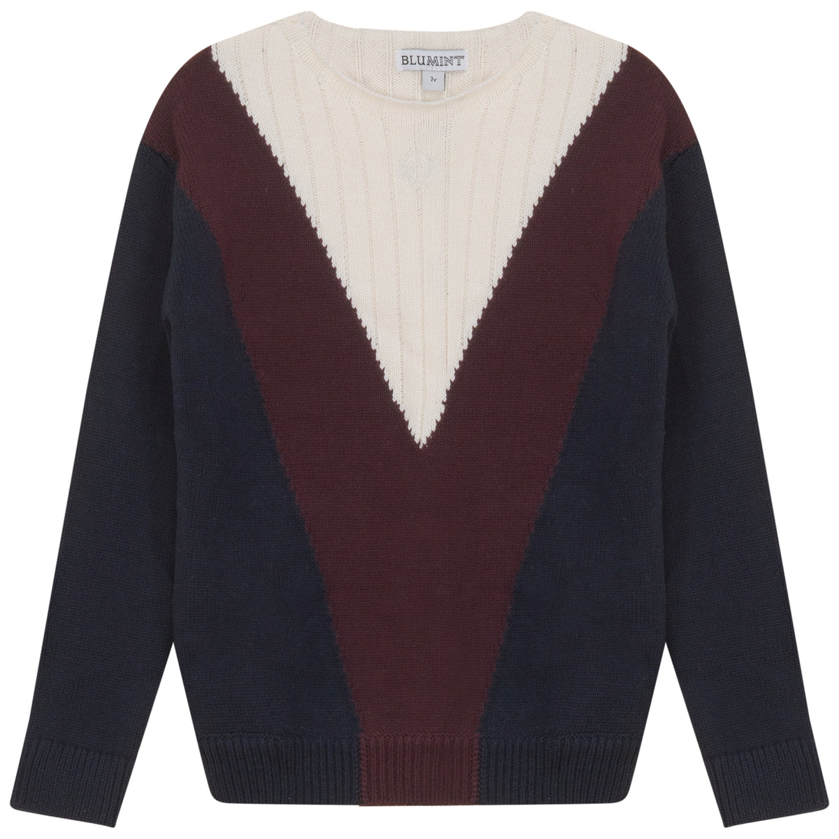 MANN RIBBED V DETAIL SWEATER