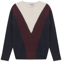MANN RIBBED V DETAIL SWEATER