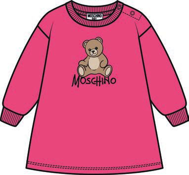 MOSCHINO LONG SLEEVE LOGO BEAR FACE PATCH DRESS