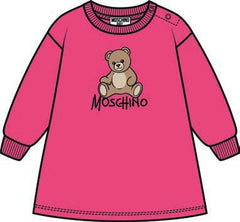 MOSCHINO LONG SLEEVE LOGO BEAR FACE PATCH DRESS