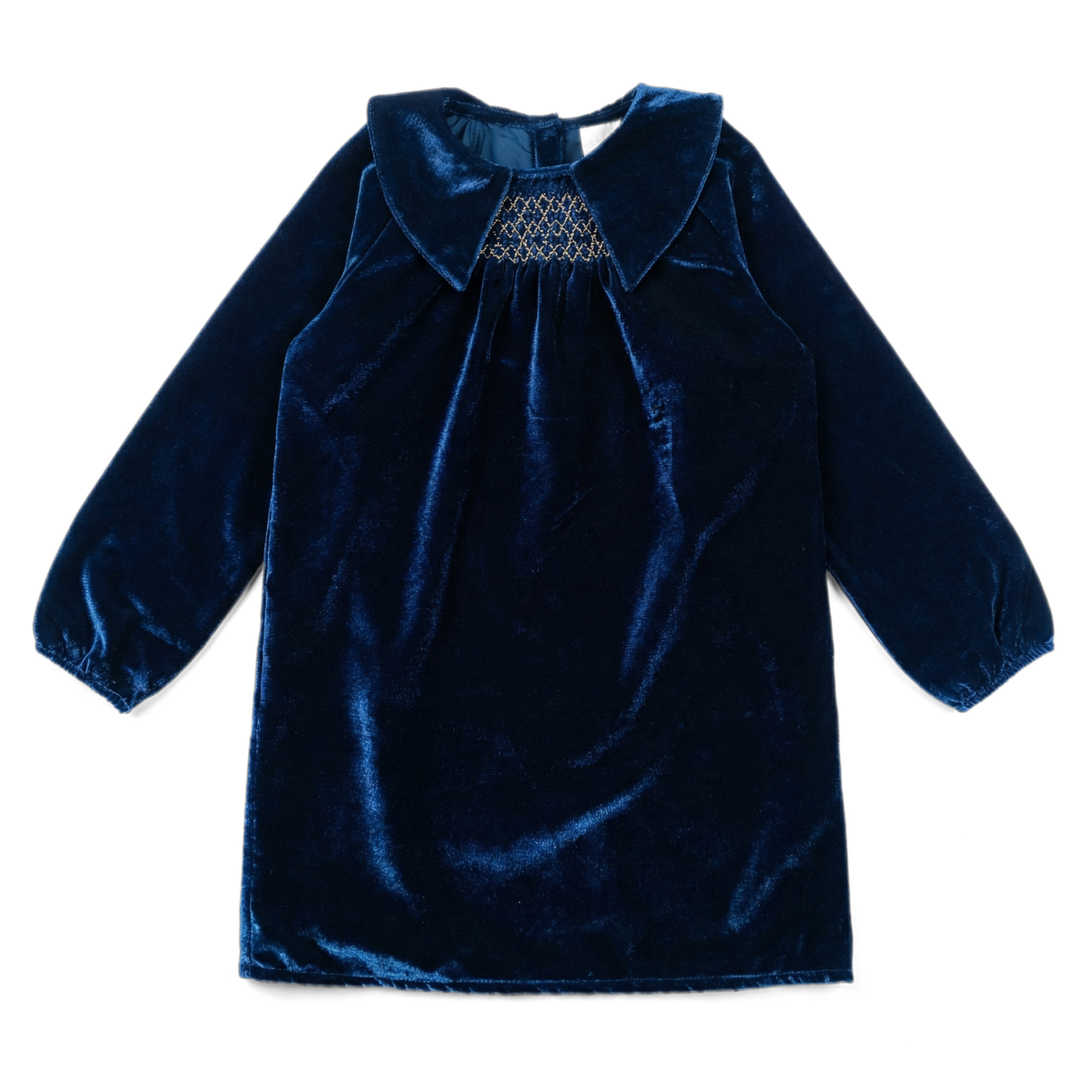 LOUIS LOUISE AVELINE VELVET SMOCKED COLLAR DRESS
