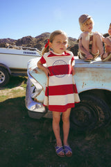 COCO BLANC S/S STRIPED A-LINE DRESS