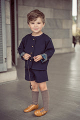 COCO BLANC 2PC CROPPED BLAZER WITH SUSPENDER SHORTS