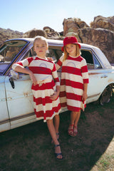 COCO BLANC STRIPED A-LINE DRESS