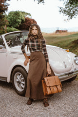 G DEGREE CROSSOVER V MOCK NECK PLAID TOP
