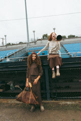FROO STYLE MOCHA STRIPE SKIRT