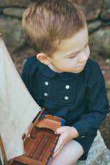 LE BOURDON 2PC WOOL BUTTON DETAIL SET