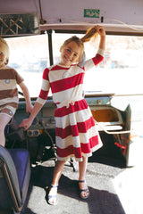 COCO BLANC 2PC STRIPED TEE WITH  SKIRT SET