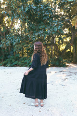 COCO BLANC HORIZONTAL PLEAT DETAIL MAXI DRESS