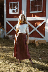 KIX TEEN 2PC FADE EFFECT SWEATSHIRT WITH DENIM PANELED MIDI SKIRT