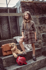 COCO BLANC 2PC CHUNKY GRAPHIC SWEATER WITH PLAID GRAPHIC SKIRT