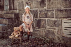 COCO BLANC 2PC MARLED GRAPHIC SWEATSHIRT WITH PLEATED SKIRT