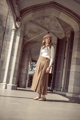 COCO BLANC SIDE BUCKLE HERRINGBONE SKIRT
