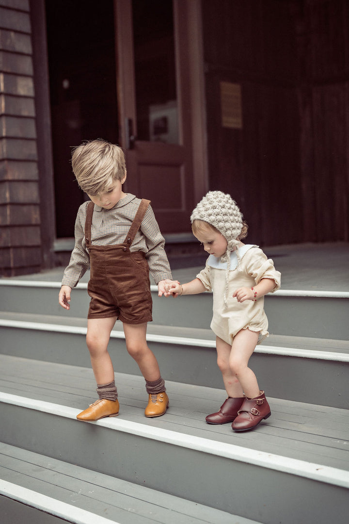 COCO BLANC HOUNDSTOOTH PETER PAN SHIRT