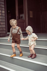 COCO BLANC HOUNDSTOOTH PETER PAN SHIRT
