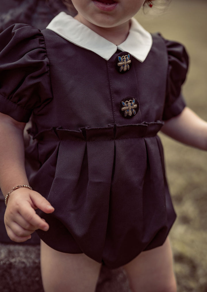 COCO BLANC COLLAR TAFFETA ROMPER