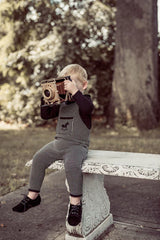 COCO BLANC EMBROIDERED ROCKING HORSE KNIT ROMPER