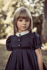 COCO BLANC S/S COLLAR TAFFETA DRESS