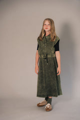 KIX 2PC WASHED DENIM TOP WITH SKIRT SET