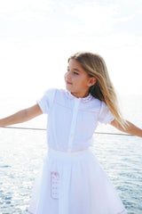CALLA LILI 2PC SCALLOPS LINEN SHIRT WITH SCALLOPS SKIRT