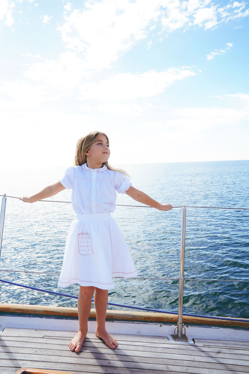 CALLA LILI 2PC SCALLOPS LINEN SHIRT WITH SCALLOPS SKIRT – Little