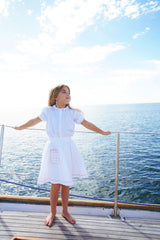 CALLA LILI 2PC SCALLOPS LINEN SHIRT WITH SCALLOPS SKIRT