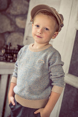 COCO BLANC SPECKLED CREW SWEATER