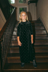 FROO STYLE VELOUR BOW MAXI DRESS