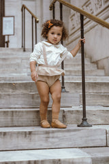COCO BLANC 2PC RUFFLED BLOUSE WITH RUFFLE BLOOMER SET