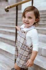 COCO BLANC PLAID OVERALLS