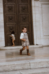 COCO BLANC PLAID OVERALLS