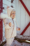 IBIS COSMO WHITE FUR TRIM DIAGONAL ZIPPER COAT